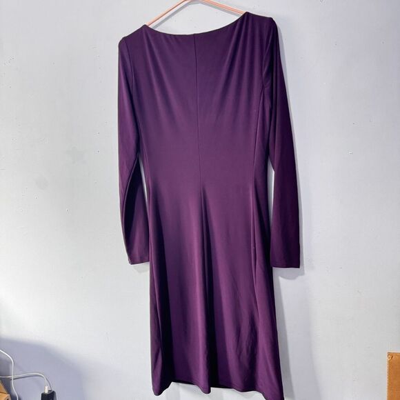 Lauren Ralph Lauren Cinched Waist Jersey Dress purple size‎ 10 - Picture 4 of 4